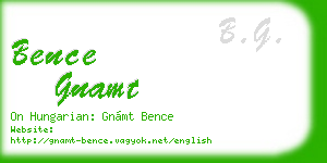 bence gnamt business card